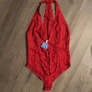 Free People Intimately Red One Piece Body Suite
